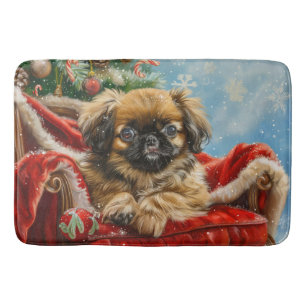 Pekingese Hund Weihnachten Badematte