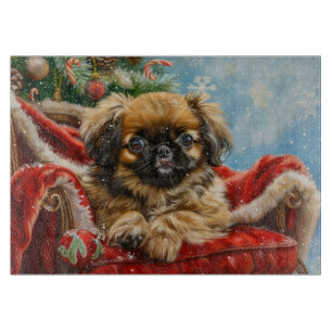 Pekingese Hund Weihnachten Schneidebrett