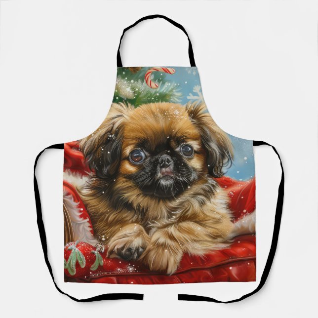 Pekingese Hund Weihnachten Schürze (Vorderseite)