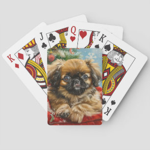 Pekingese Hund Weihnachten Spielkarten