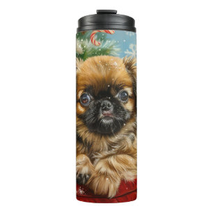 Pekingese Hund Weihnachten Thermosbecher
