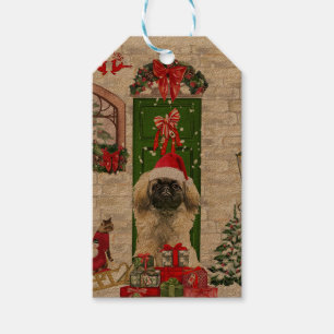 Pekingese Hund Weihnachtsgeschenk-Tag Geschenkanhänger