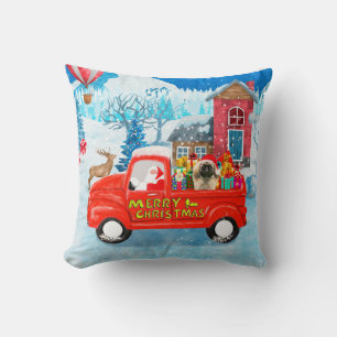 Pekingese Hund Weihnachtslieferung LKW Schnee Kissen
