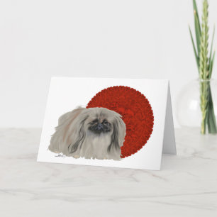 Pekingese-Hunde-Notizen Feiertagskarte