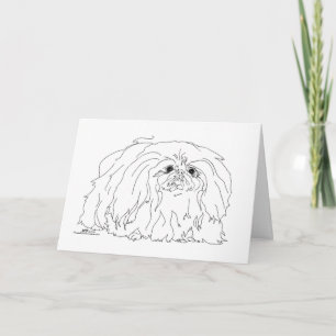 Pekingese-Hunde-Notizen Feiertagskarte
