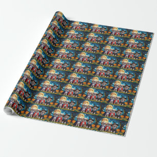 Pekingese Hunde Pumpkin Halloween Funny Geschenkpapier