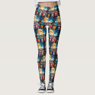 Pekingese Hunde Pumpkin Halloween Funny Leggings