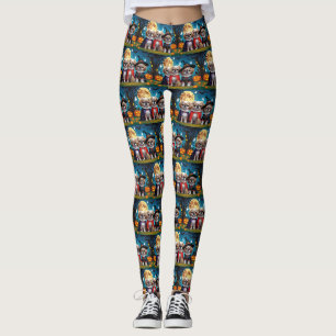Pekingese Hunde Pumpkin Halloween Funny Leggings