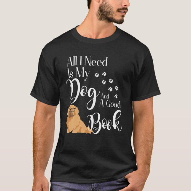 Pekingese I Liebe My Hund T Shirt Lesebuch Lover (Vorderseite)