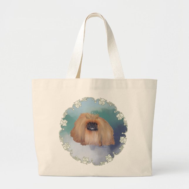 Pekingese Ice Princess Jumbo Stoffbeutel (Vorne)