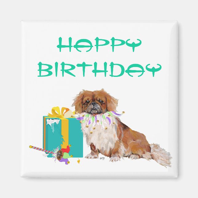 Pekingese in einer Party-Stimmung Magnet (Vorne)