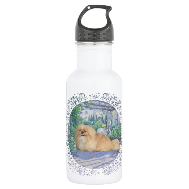 Pekingese in Lavender Trinkflasche (Vorderseite)