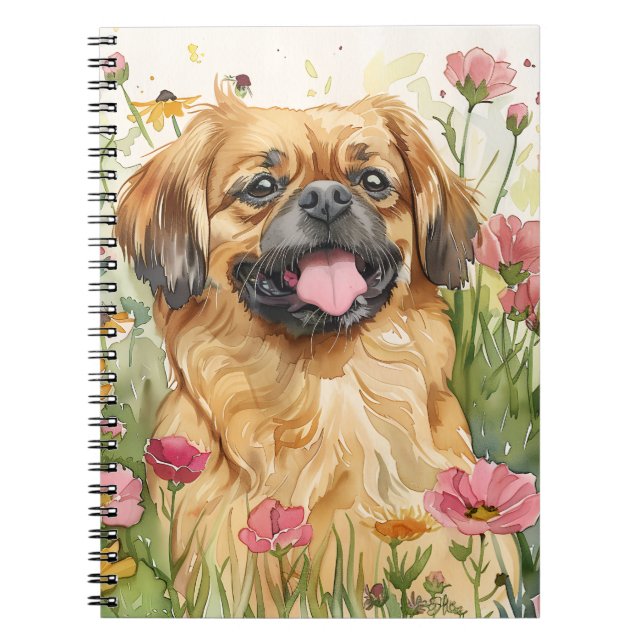 Pekingese Journal – Watercolor Cover Notizblock (Vorderseite)