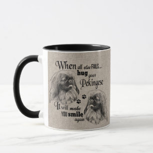 Pekingese Kunst, wenn alles versage Zitat Tasse