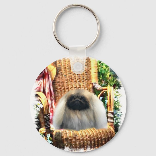 Pekingese Kunstgeschenke Schlüsselanhänger (Vorderseite)