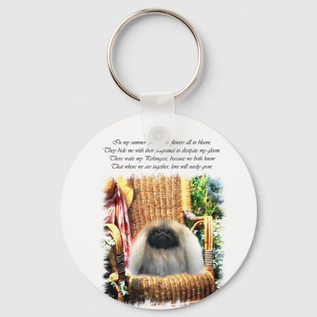 Pekingese Kunstgeschenke Schlüsselanhänger (Vorderseite)