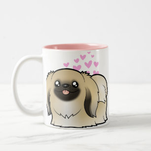 Pekingese Liebe (Show geschnitten) Zweifarbige Tasse
