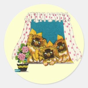 Pekingese-Liebes-Sticker Runder Aufkleber