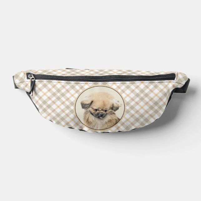 Pekingese Malerei Fawn Niedlich Original Haustier  Bauchtasche (Ablage )