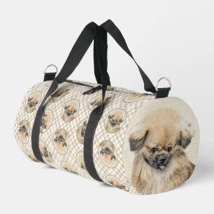 Pekingese Malerei Fawn Niedlich Original Haustier Duffle Bag