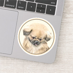 Pekingese Malerei - Niedliche Original Hunde Kunst Aufkleber