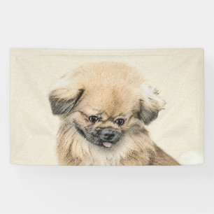 Pekingese Malerei - Niedliche Original Hunde Kunst Banner