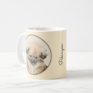 Pekingese Malerei - Niedliche Original Hunde Kunst Kaffeetasse