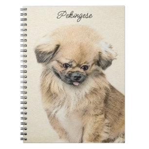 Pekingese Malerei - Niedliche Original Hunde Kunst Notizblock