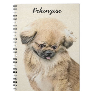 Pekingese Malerei - Niedliche Original Hunde Kunst Notizblock