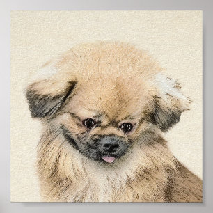 Pekingese Malerei - Niedliche Original Hunde Kunst Poster