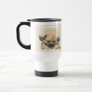 Pekingese Malerei - Niedliche Original Hunde Kunst Reisebecher