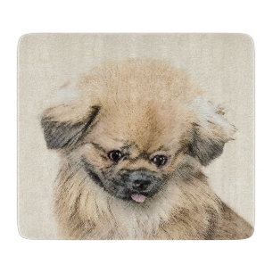 Pekingese Malerei - Niedliche Original Hunde Kunst Schneidebrett
