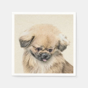 Pekingese Malerei - Niedliche Original Hunde Kunst Serviette