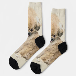 Pekingese Malerei - Niedliche Original Hunde Kunst Socken
