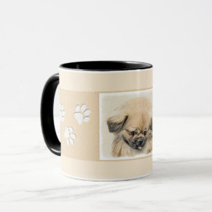 Pekingese Malerei - Niedliche Original Hunde Kunst Tasse