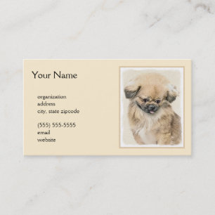 Pekingese Malerei - Niedliche Original Hunde Kunst Visitenkarte