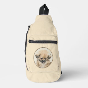 Pekingese Malerei Reh Jung Original Haustier Hund Crossbody Bag