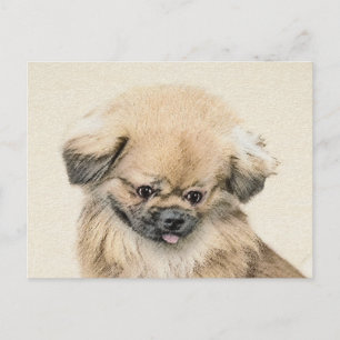 Pekingese-Malerei - Süße originale Hundekunst Postkarte