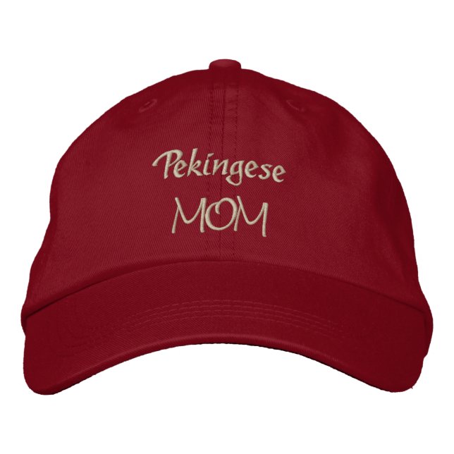 Pekingese Mama Geschenke Bestickte Kappe (Vorderseite)