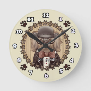 Pekingese mit Brille Uhr