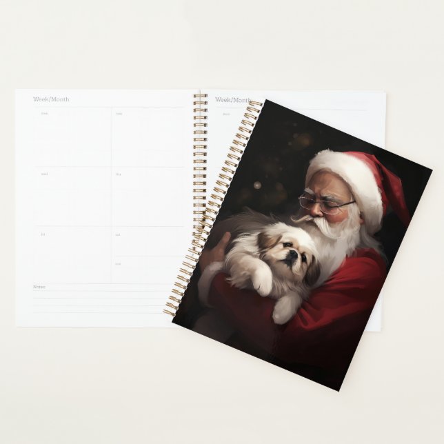 Pekingese mit dem Weihnachtsmann Weihnachten Planer (Anzeige)