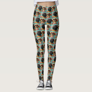 Pekingese mit Herz-Rose Valentinstag Leggings
