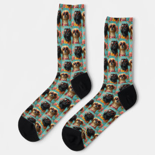 Pekingese mit Herz Rosen Valentinstag Socken