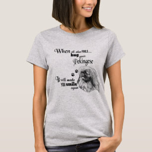 Pekingese moderne Kunst niedlicher Hund züchtet S T-Shirt