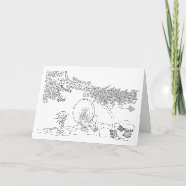 Pekingese Moon Gate Card Karte (Vorderseite)