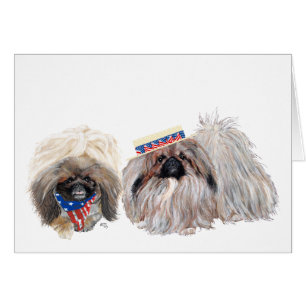 Pekingese Patriotische Grußkarte