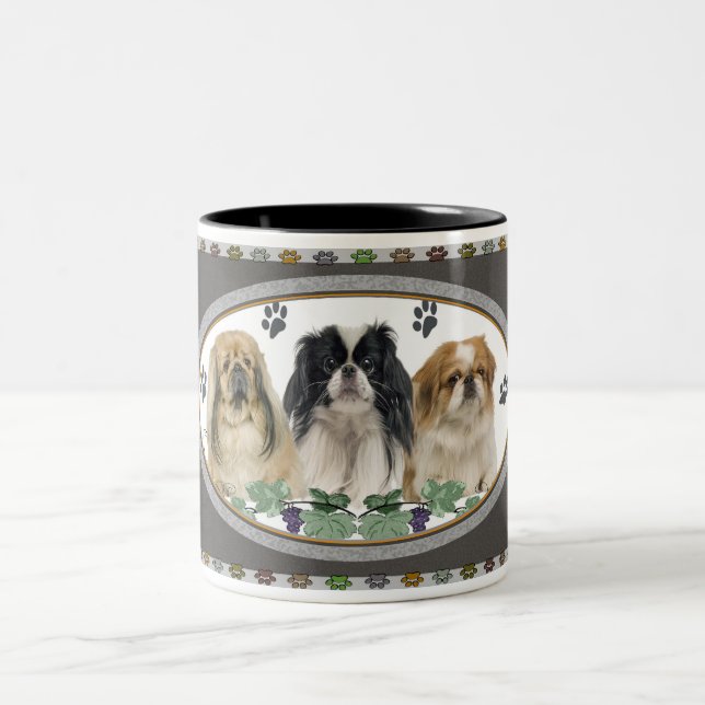 Pekingese Pawprints Tasse (Mittel)