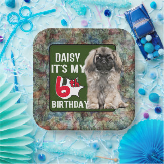 Pekingese Personalisierte 6. Geburtstagsparty Pappteller
