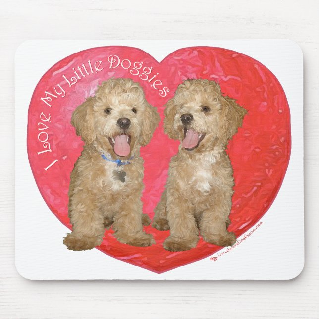 Pekingese/Poodle Mix Valentinstag Mousepad (Vorne)