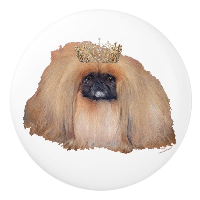Pekingese Queen Keramikknauf (Vorderseite)